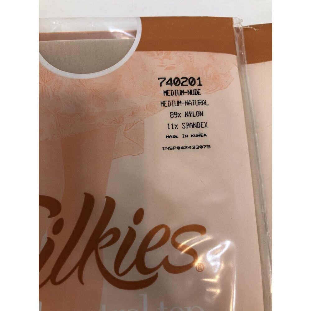 Silkies 65F Control Top Pantyhose Nylons 2006 Lot Set of 2 Medium Nude 740201 D1 - Picture 2 of 7